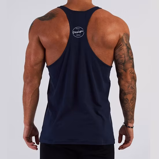 Logotipo personalizado OEM Mens Muscle Dry Fit Workout Sports Gym Colete Novo Design Bodybuilding Longarina Regata