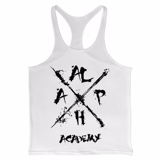 Verão novo design de moda stringer fitness impressão algodão masculino regata muscular com seu logotipo
